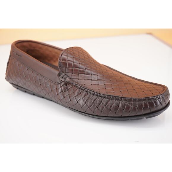 To Boot New York Bahama Dark Brown Leather Woven Men's loafers - Main Image
